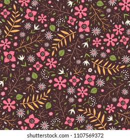 Floral surface pattern design. Vector seamless texture can be used for fabric, wrapping paper, greeting cards, phone cases, stationery and gift products. 