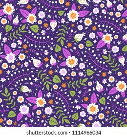 Floral surface pattern design. Vector seamless texture can be used for fabric, wrapping paper, greeting cards, phone cases, stationery and gift products. 