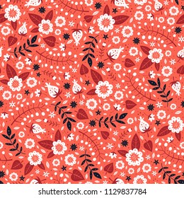 Floral surface pattern design. Vector seamless texture can be used for fabric, wrapping paper, greeting cards, phone cases, stationery and gift products. 