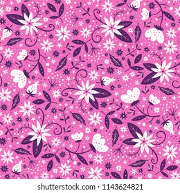 Floral surface pattern design. Vector seamless texture can be used for fabric, wrapping paper, greeting cards, phone cases, stationery and gift products. 