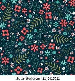 Floral surface pattern design. Vector seamless texture can be used for fabric, wrapping paper, greeting cards, phone cases, stationery and gift products. 