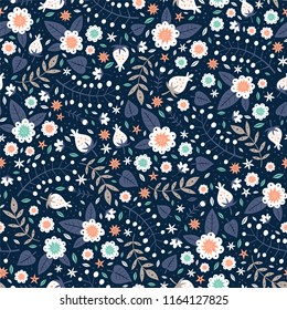Floral surface pattern design. Vector seamless texture can be used for fabric, wrapping paper, greeting cards, phone cases, stationery and gift products. 