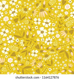 Floral surface pattern design. Vector seamless texture can be used for fabric, wrapping paper, greeting cards, phone cases, stationery and gift products. 