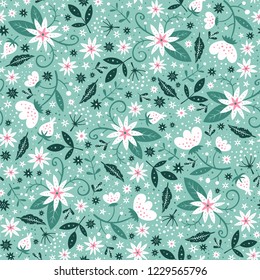 Floral surface pattern design. Vector seamless texture can be used for fabric, wrapping paper, greeting cards, phone cases, stationery and gift products. 