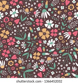 Floral surface pattern design. Vector seamless texture can be used for fabric, wrapping paper, greeting cards, phone cases, stationery and gift products. 