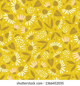 Floral surface pattern design. Vector seamless texture can be used for fabric, wrapping paper, greeting cards, phone cases, stationery and gift products. 