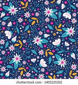 Floral surface pattern design. Vector seamless texture can be used for fabric, wrapping paper, greeting cards, phone cases, stationery and gift products. 