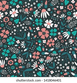 Floral surface pattern design. Vector seamless texture can be used for fabric, wrapping paper, greeting cards, phone cases, stationery and gift products. 
