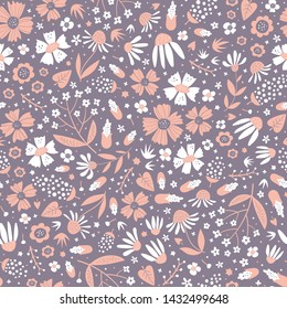Floral surface pattern design. Vector seamless texture can be used for fabric, wrapping paper, greeting cards, phone cases, stationery and gift products. 

