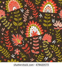 Floral surface pattern design. Vector seamless texture can be used for fabric, wrapping paper, greeting cards, phone cases, stationery and gift products. 