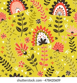 Floral surface pattern design. Vector seamless texture can be used for fabric, wrapping paper, greeting cards, phone cases, stationery and gift products. 