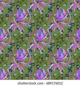 Floral sweet seamless background for textile, fabric, covers, wallpapers, print, wrap, scrapbooking, quilting, decoupage. Pretty vintage feedsack pattern in small, flowers. Millefleurs.