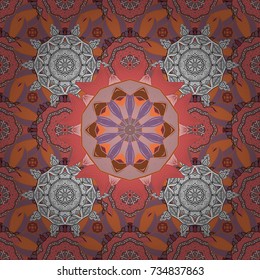 Floral sweet seamless background for textile, fabric, covers, wallpapers, print, wrap, scrapbooking, quilting, decoupage. Pretty vintage feedsack pattern in small pink, neutral and orange flowers.