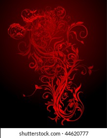 Floral swirl background. Wedding layout design.