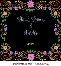 floral swirl decorative ornament frame