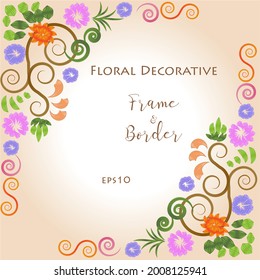 floral swirl decorative ornament frame