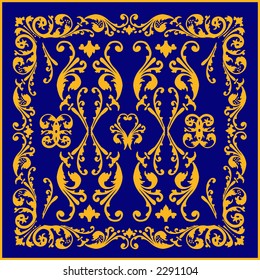 Floral Swirl design with leafs and patterns. - VECTOR