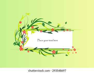 Floral swirl design with place for your text