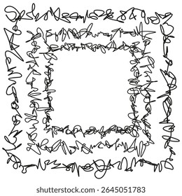 Floral swirl frame. Curly abstract border. Decorative line shape. Vector ornate pattern.