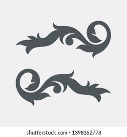 Floral swirl Ornamental decoration element vector quality vector illustration cut