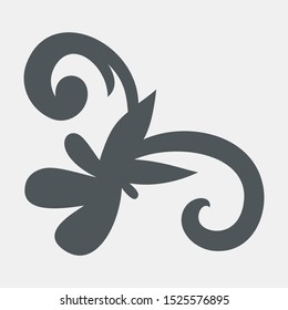 Floral swirl Ornamental decoration element vector quality vector illustration cut