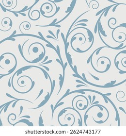 Floral swirl pattern. Vector background and wallpaper design.