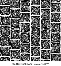 floral swirl square shapes seamless pattern, vector illustration endless texture