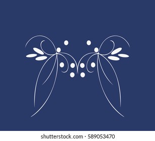 Floral swirls as decorative design element red