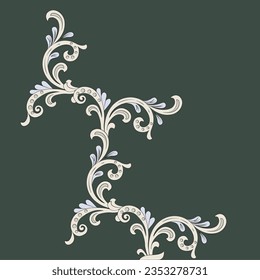 A floral swirls pattern made of white flowers