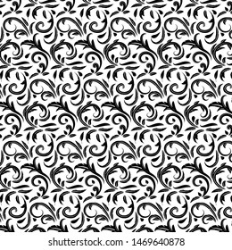 Floral swirls pattern style. Seamless vector illustration background.