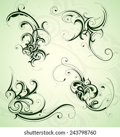 Floral swirls set