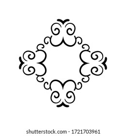 Floral Symbol - Silhouette - Ready for Print - Isolated on White