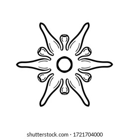 Floral Symbol - Silhouette - Ready for Print - Isolated on White