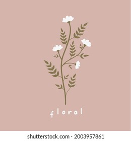 Floral Symbol. Social Media Post. Vector Illustration.