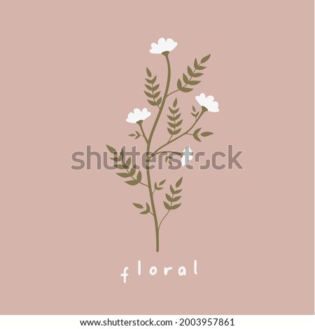 Floral Symbol. Social Media Post. Vector Illustration.