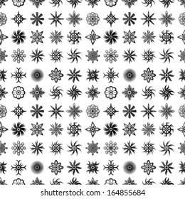 Floral symbols seamless pattern.