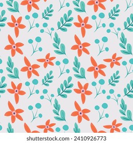 Vector de Sinfonía Floral Arte abstracto creando un tapiz de flores coloridas sobre blanco