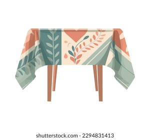 manteles florales e icono de mesa aislados