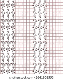 Floral and Tartan Pattern Seamless for fabric, fashion and interior designer