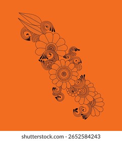 design de tatuagem floral com mandalas