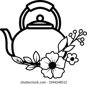 Floral Tea Pot Illustration is suitable for t-shirt, laser cutting, sublimation, hobby, cards, invitations, website or crafts projects. Perfect for magazine, news papers, posters, invitations, etc.