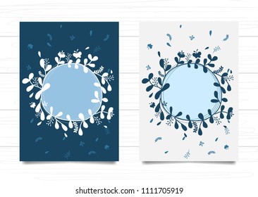 Floral template elements design for wedding card,invitation,publication,banner etc. with two tone color set on white wood background. Vector illustration