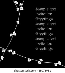 Floral template over black background