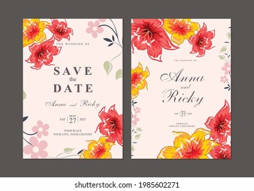 Floral template for wedding, congratulations, greetings. Vector composition image. Set. 
