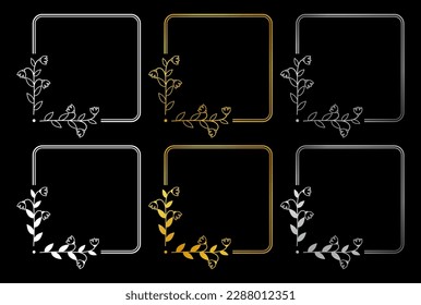 Floral templates for Invitation cards. Flower wedding invitation.