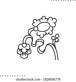 floral text border vector icon in outlines