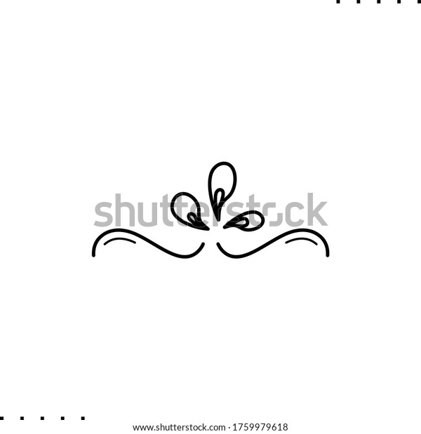 Floral text border\
vector icon in outlines
