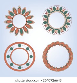 Floral Text Box Frame Vector – Elegant Traditional Design For Wedding Invitation, Poster.