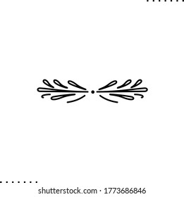Icono de vector de divisor de texto floral en contorno