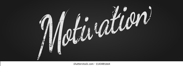 Floral text Motivation on a chalkboard, vector illustration